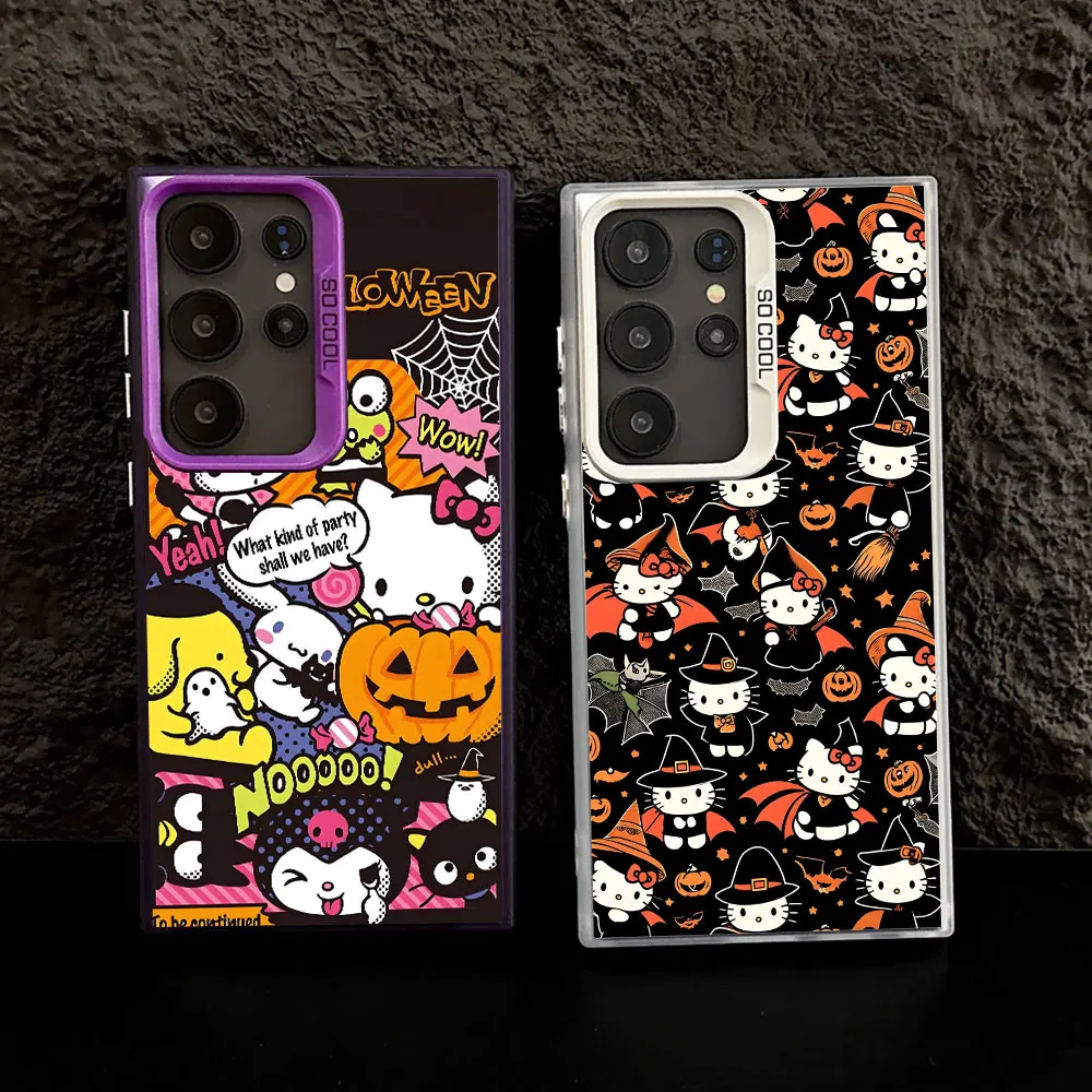 Halloween sanrio olá kitty s25fe caso para samsung s25 s24 ultra casos para galaxy s23 s22 s21 fe s20 ultra plus 5g capa de telefone