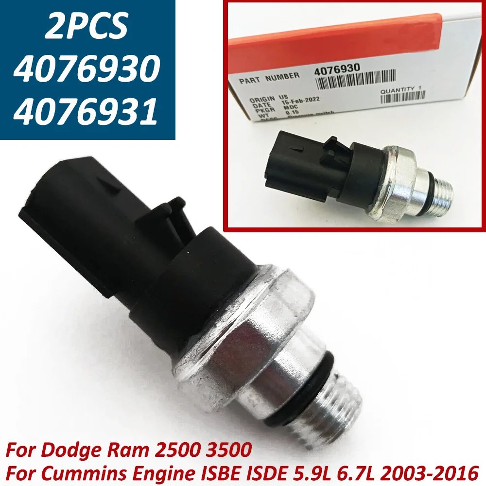 

Oil Pressure Sensor Switch OEM 4076930 4076931 For Cummins Engine ISBE ISDE 5.9L 6.7L 2003-2016 Dodge Ram 2500 3500