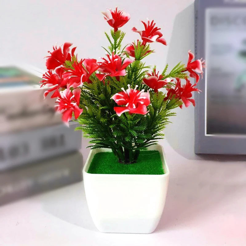 2019 New Artificial Bonsai Lifelike Party Potted Wedding Craft Display Fake Flower Home Hotel Plant Decoration