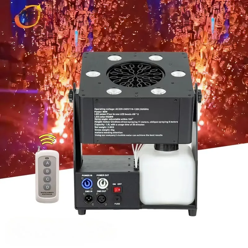 

90W 6X10W RGBW Bubble Machine DMX 512 Moving Head LED Bubble Machine Stage FX Special Effects for Event Party Concert