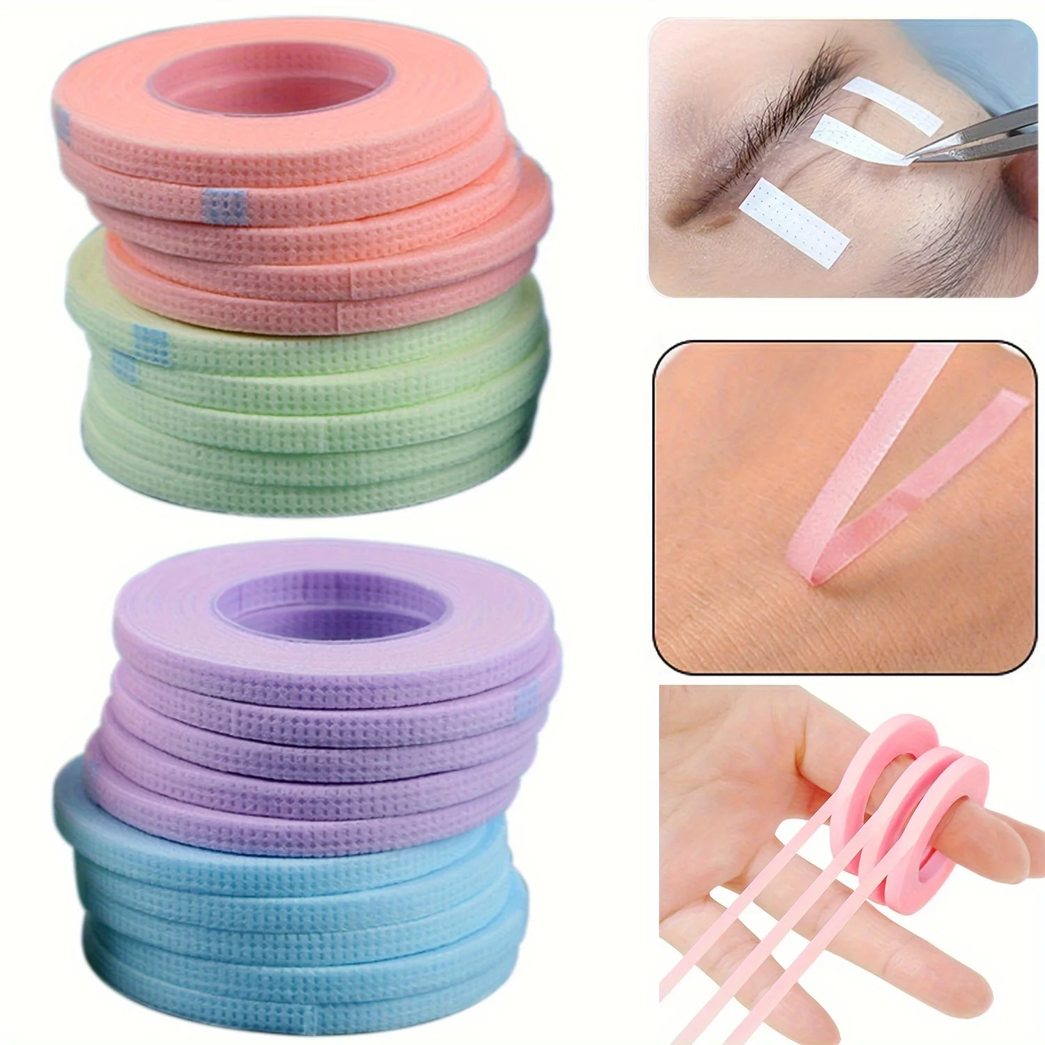 20 Rolls 4mm Lifting Tape Breathable Isolation Tape False Eyelash Lift Kit Makeup Hypoallergenic Eyelash Extension Curling Tool
