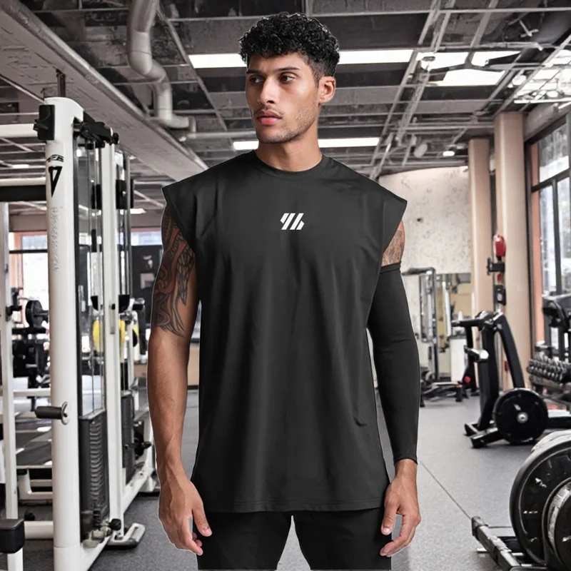 

Mens Casual Summer Gym Clothing Quick-drying Mesh Loose Fitness Tank Tops Running Vests Bodybuilding Sleeveless Shirt Sportswear