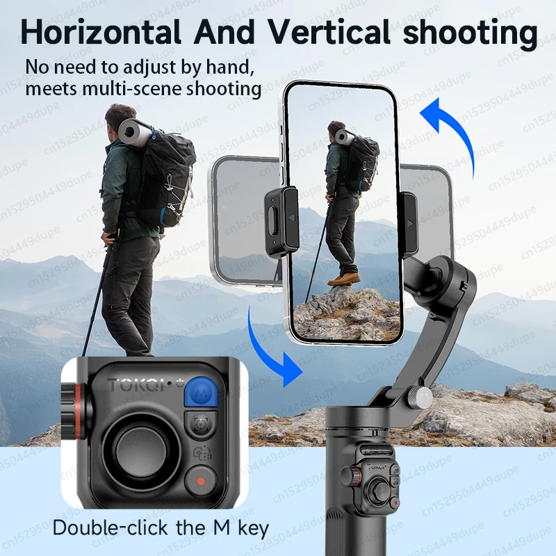 3-Axis Gimbal Stabilizer for Mobile Phone Anti-shake Video Shooting, Smartphone Gimbal with Tripod and Magnetic Remote Shutter