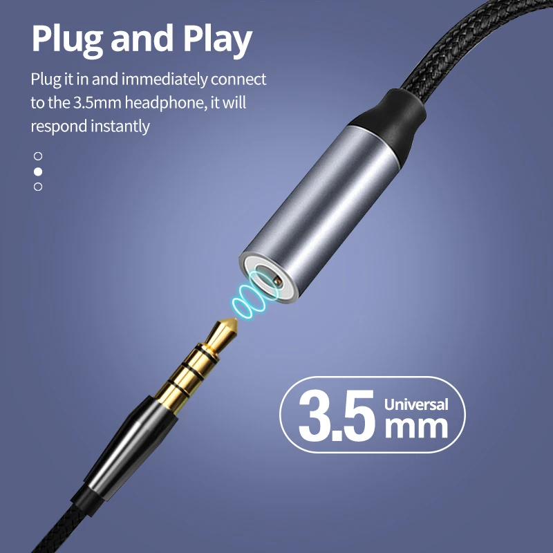 For Xiaomi Redmi Samsung Pixel USB C to 3.5mm Earphone Jack Digital Audio Adapter Converter Type C HiFi for Android 3 5mm image 2