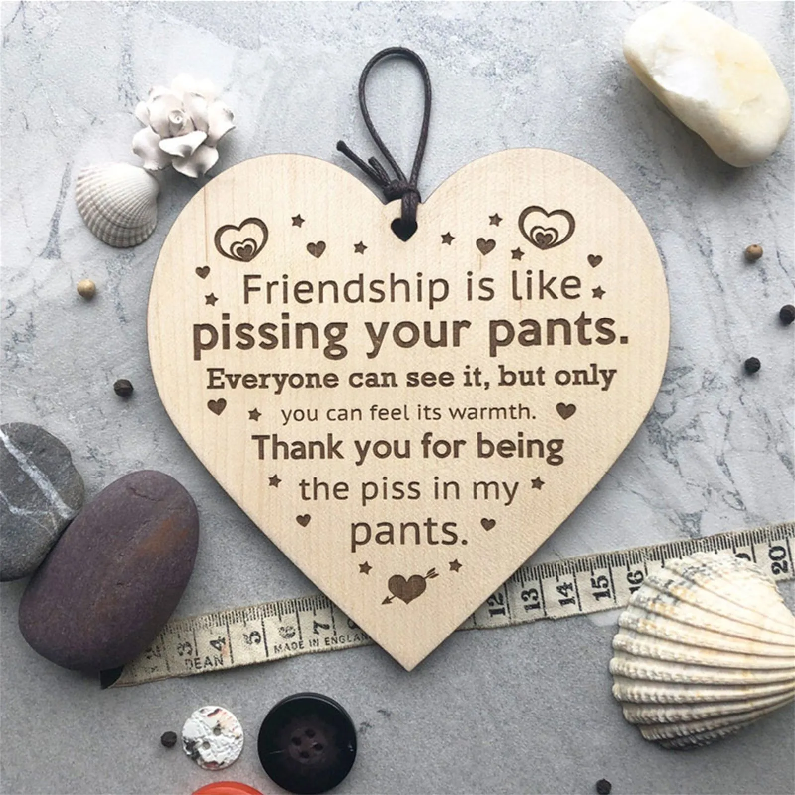 Wood Crafts Friendship pendant Funny Wooden Plaque Best Friend Gift Special Home DIY Tree Decorations Friendship Pendant