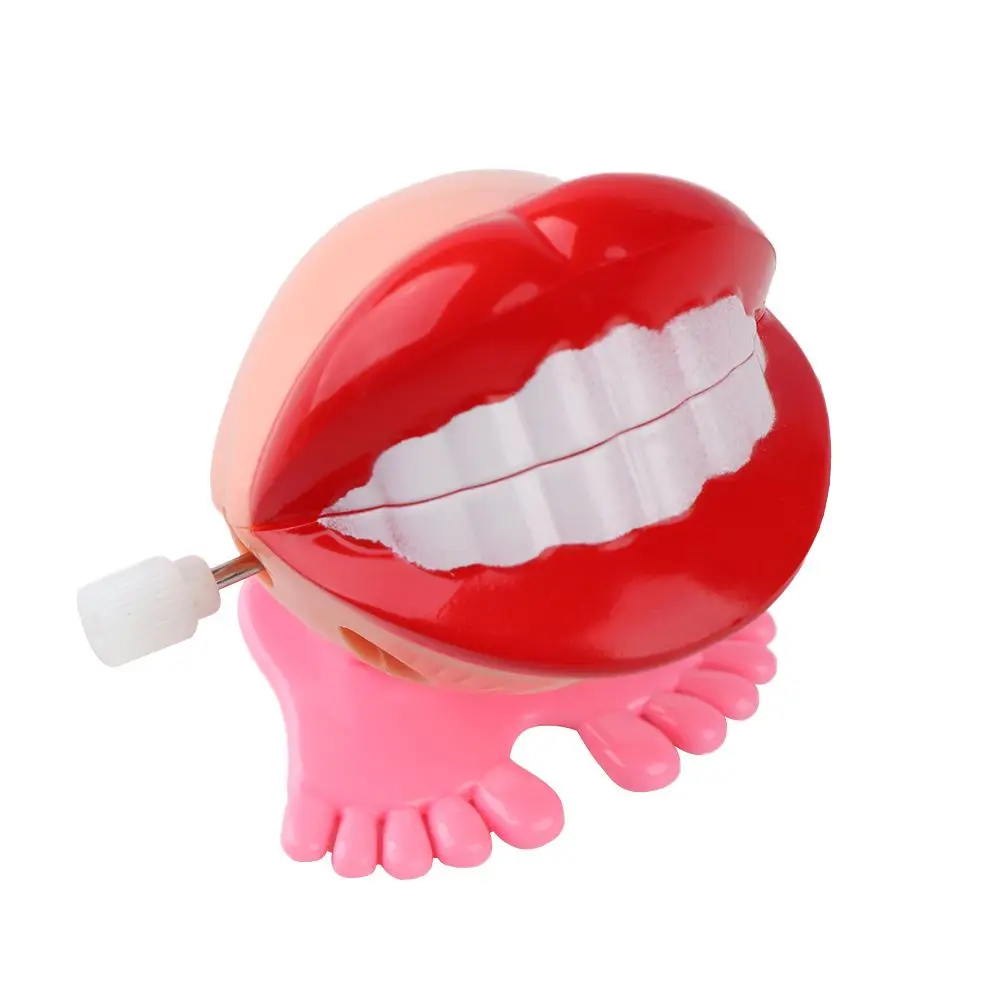 Regalos para bebés y niños, Mini juguete de plástico con forma de dientes para caminar, dentadura para bebés, juguete de cuerda