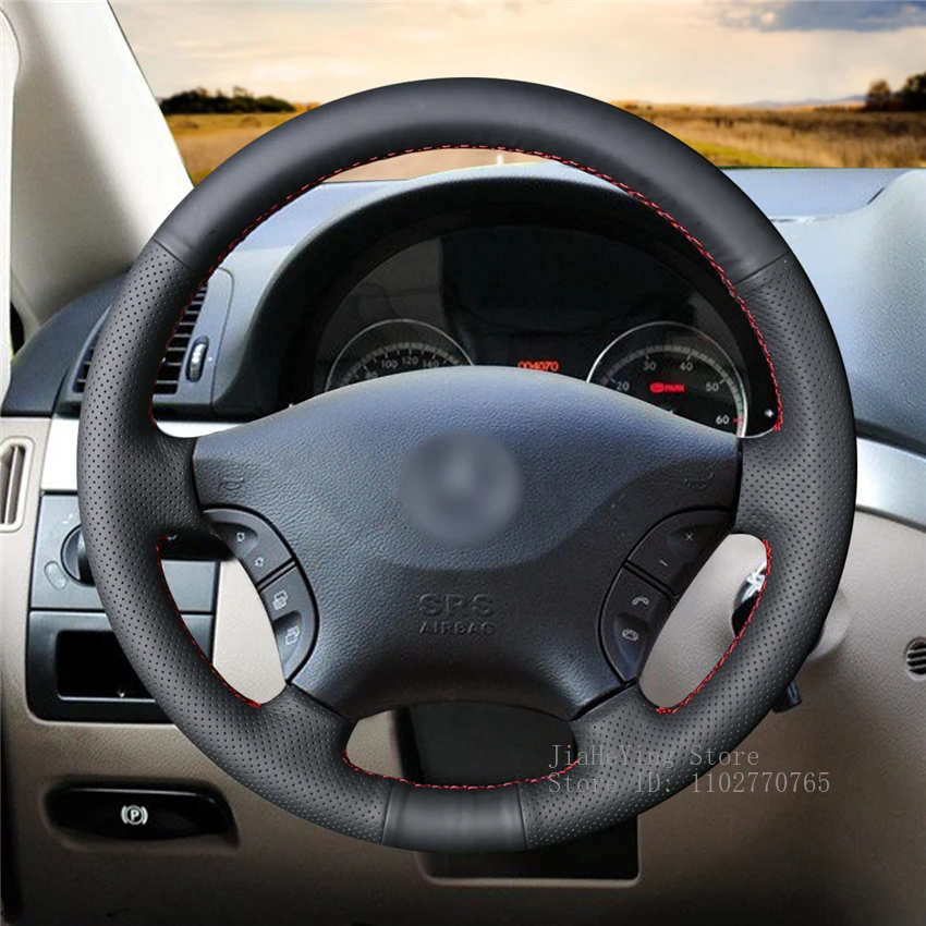 

DIY Hand-Stitched Non-slip Leather Steering Wheel Cover Wrap for Mercedes Benz Viano 2006-2011 Vito 2010-15 Interior Accessories