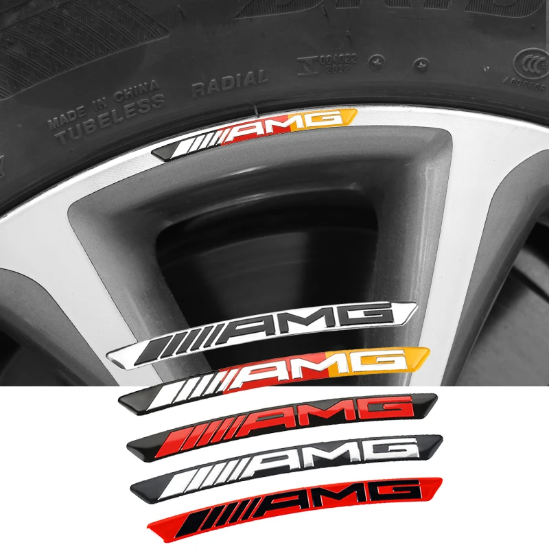 4 pegatinas de aleación de aluminio para llantas de coche, para Mercedes Benz AMG W463 W204 C300 W212 W176 W222 W124 C190 W477 W164