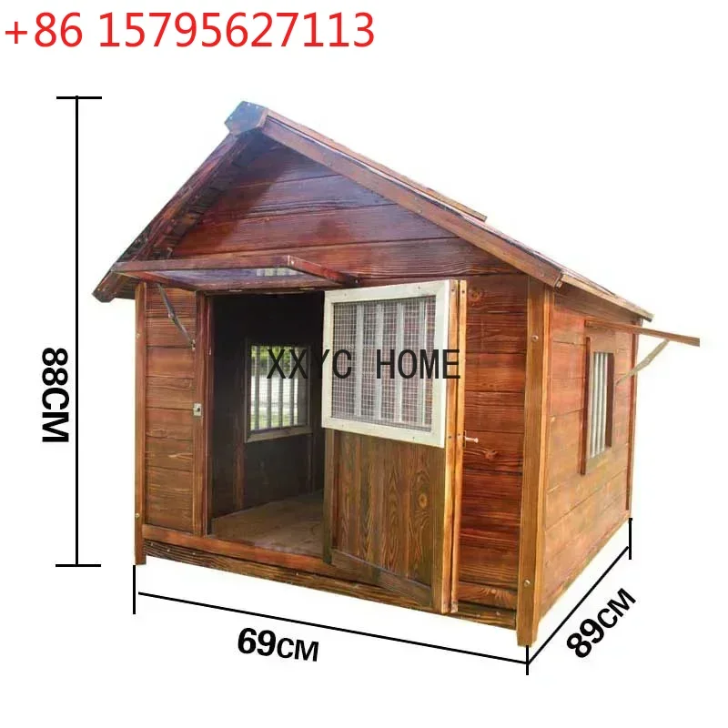 

Dog Houses Outdoor Waterproof Solid Wood Kennels Pet Villa House For Dogs Modern Big Dog House Outdoor Fenced Pet House
