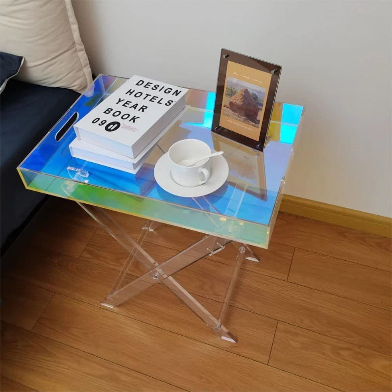 

Acrylic folding tray table rectangular tail table office bedside table living room and bedroom