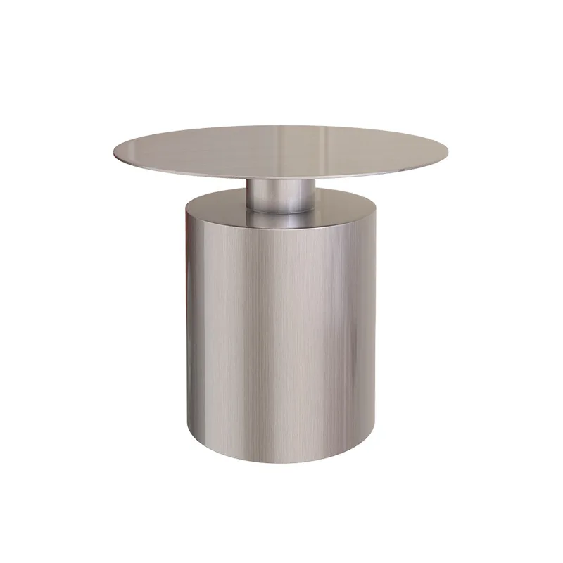 

Nordic designer stainless steel, combination coffee table light luxury metal, sofa edge few round, coffee table