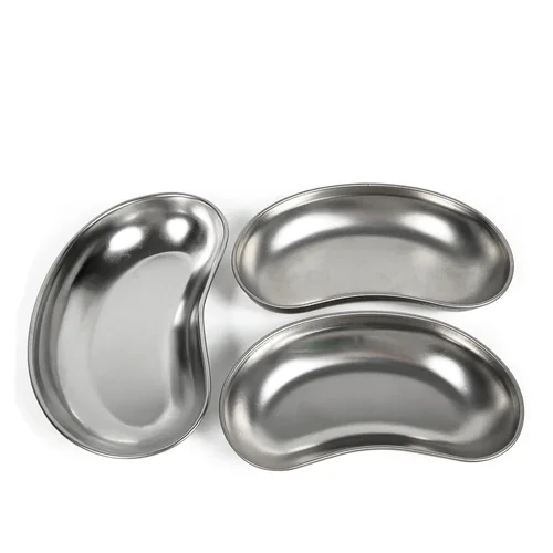 Imagen 2 del producto Bandeja quirúrgica en forma de riñón de acero inoxidable, tamaños S M L, disco doblado esterilizado, herramienta de accesorios dentales médicos