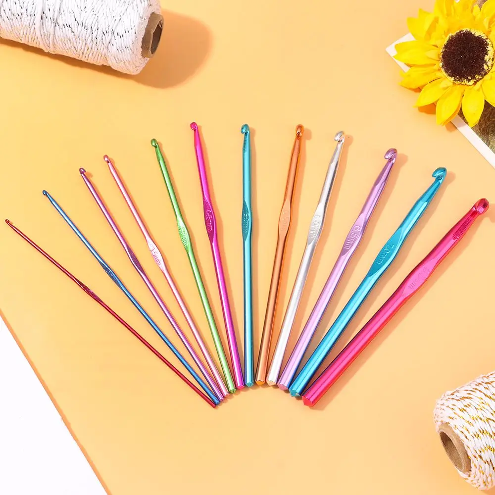 Set Kait Rajutan Aluminium Aksesori Jahit Buatan Tangan Rumah Tangga Jarum Rajut Jarum Rajut Rajut