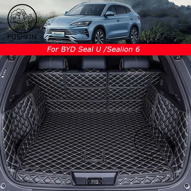 For BYD Seal U Sealion 6 Song Plus DMI Custom Trunk Mats Leather Durable Cargo Liner Boot Carpets Interior Cover Car Accessories