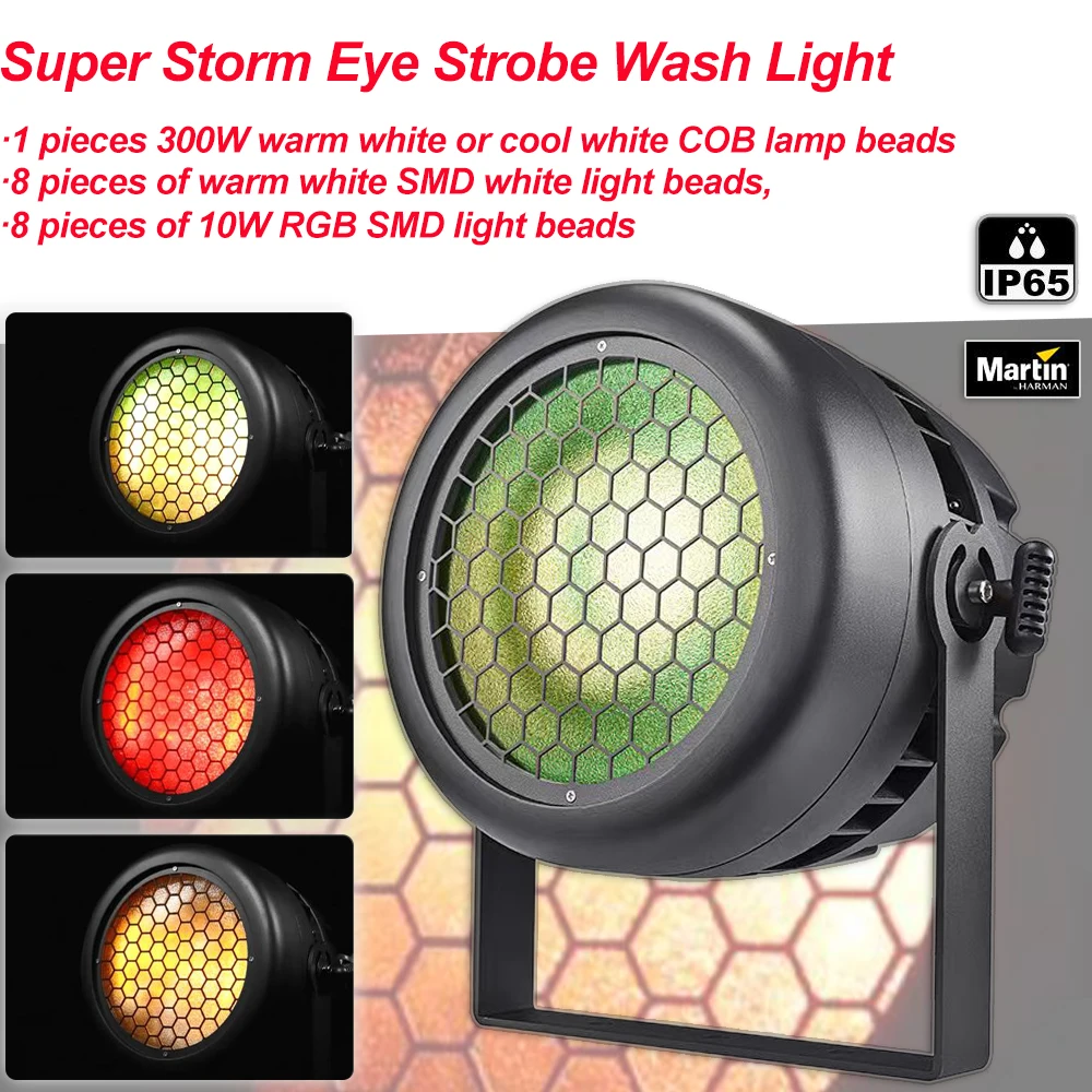 YUER Outdoor Waterproof Super Storm Eye Strobe Wash Light High Quality LED Atomic Wash DJ Stage Lighting Background Dye Light