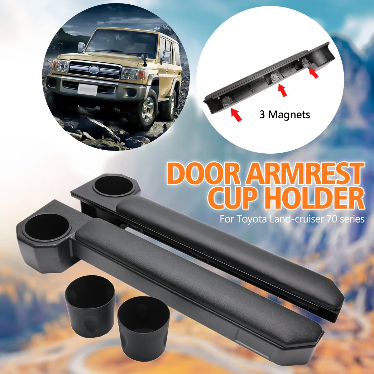 2021 NEW Magnet Door Armrest Cup Holder For Toyota Land Cruiser 70 76 79 Hj75 Hzj75 Hzj79 Hdj79