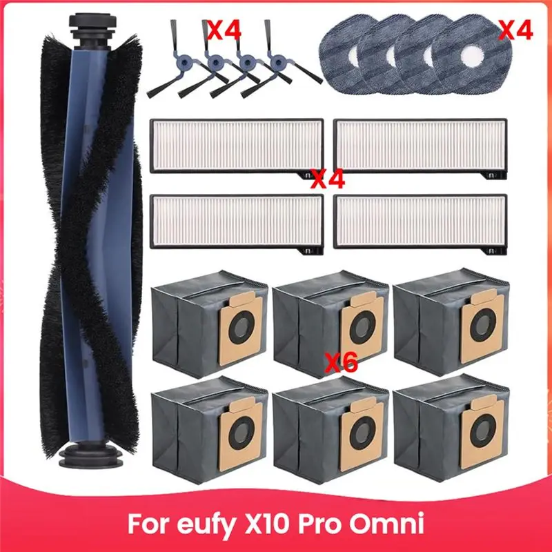 AT19-Accessories Kit Robot Vacuum Cleaner Main Side Brush HEPA Filters Mop Cloth Dust Bags Replacement Parts