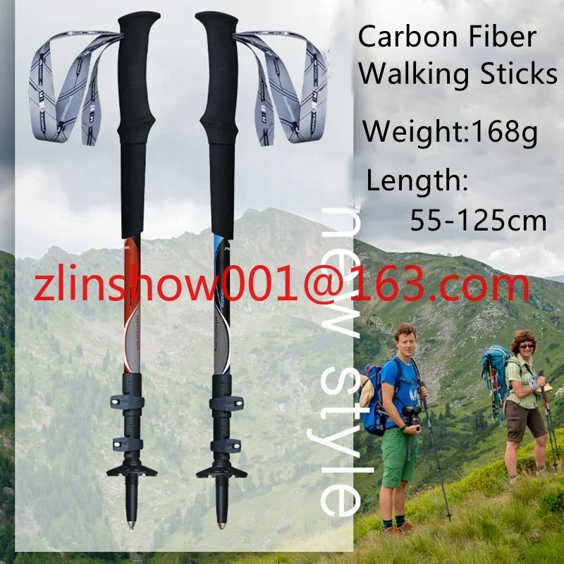 telescopic Trekking Poles Carbon Fiber Nordic Walking Sticks Walking Poles