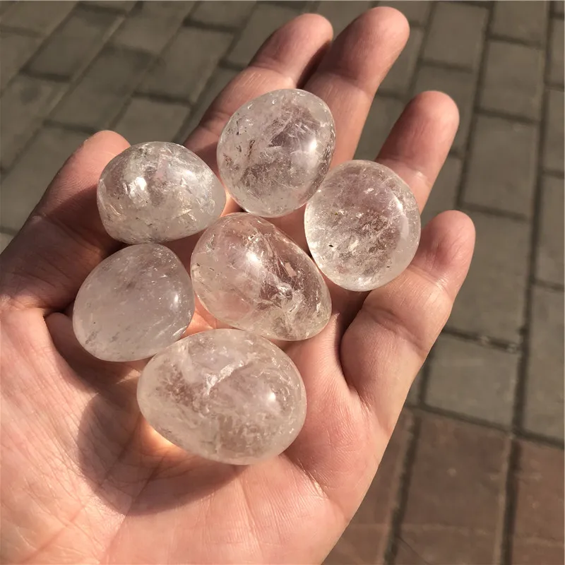 1000g Natural Clear Quartz Gravel White Crystal Tumble Stones