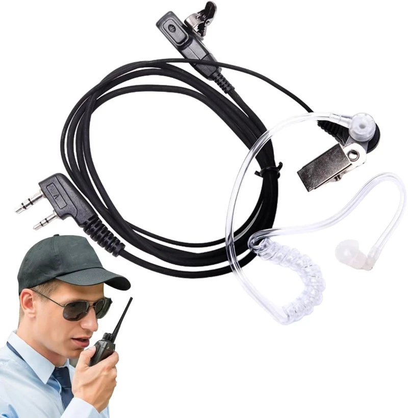 2 Pin PTT MIC Headset Covert Acoustic Tube In-ear Earpiece For Kenwood TYT Baofeng UV-5R BF-888S CB Two Way Radio Accessories