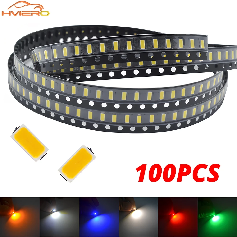 100Pcs SMD SMT LED Chips 3014 White Red Green Blue Yellow Light Beads 10-12LM Lamp 6000-6500K 1.8~3.4V 20MA Emitting Diode Led