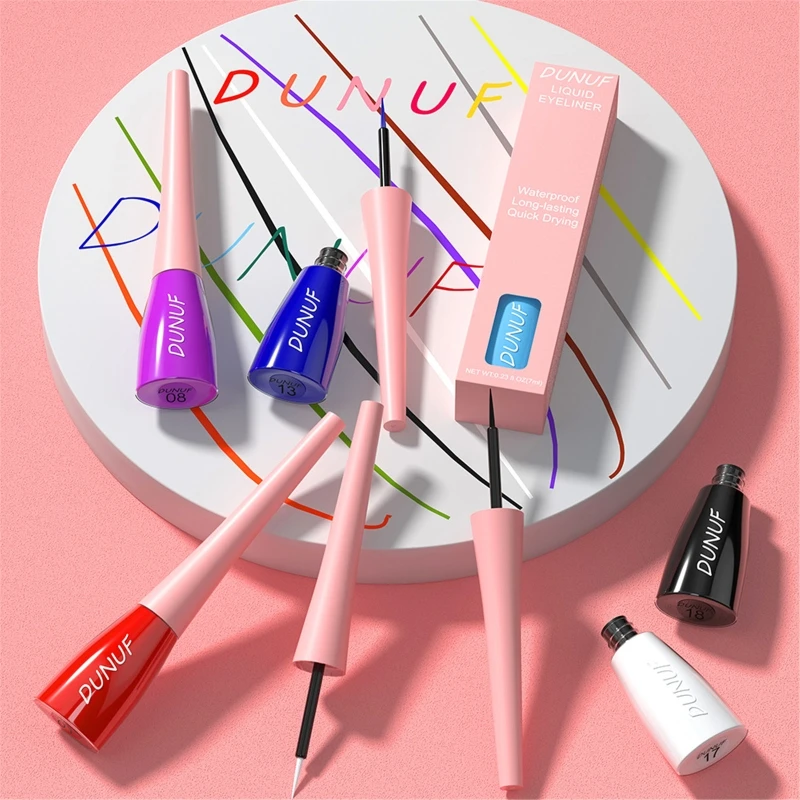 Liquid Eyeliner Waterproof Eyeliner Long-Lasting Eye Liners Colourful Eye Liner Easy to Dye for Party Travel Daily