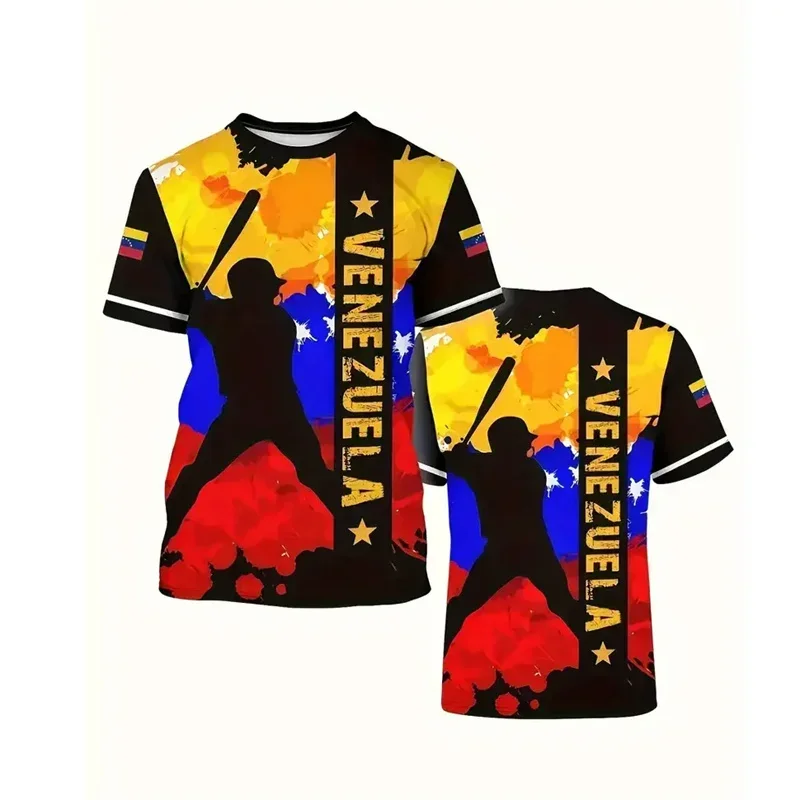 VENEZUELA Flag 3D Print Sport Quick-dry Breathable Men Tshirt Outdoor Football Jersey Team Short-sleeve Parent-child Top Clothes