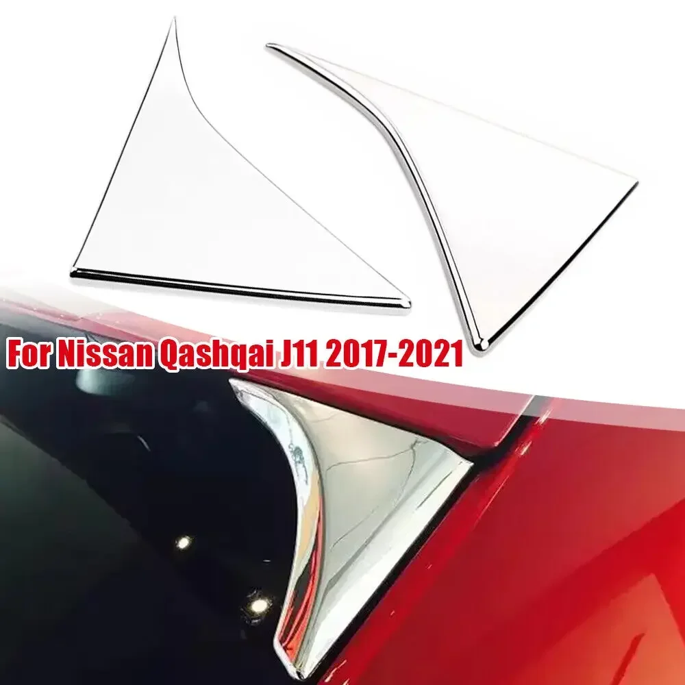 

For Nissan Rogue Sport 2017-2021 Qashqai J11 2014-2020 Car Rear Window Spoiler Wing Cover Molding Trim ABS Silver Chrome Decor