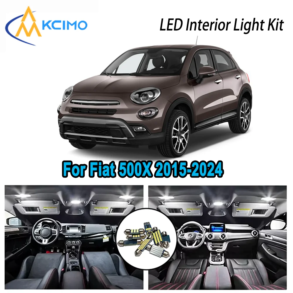 

High-Quality LED Interior Kit for Fiat 500X 2015-2024 2017 2018 2019 2020 Premium Error-Free Dome Map Trunk Automotive Lamps