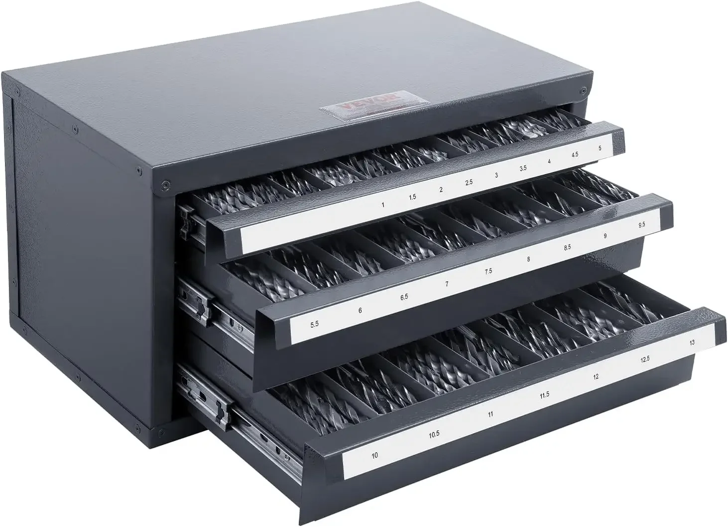 

Drill Bit Dispenser Cabinet, Three-Drawer Drill Bit Organizer Cabinet for 1mm to 13mm