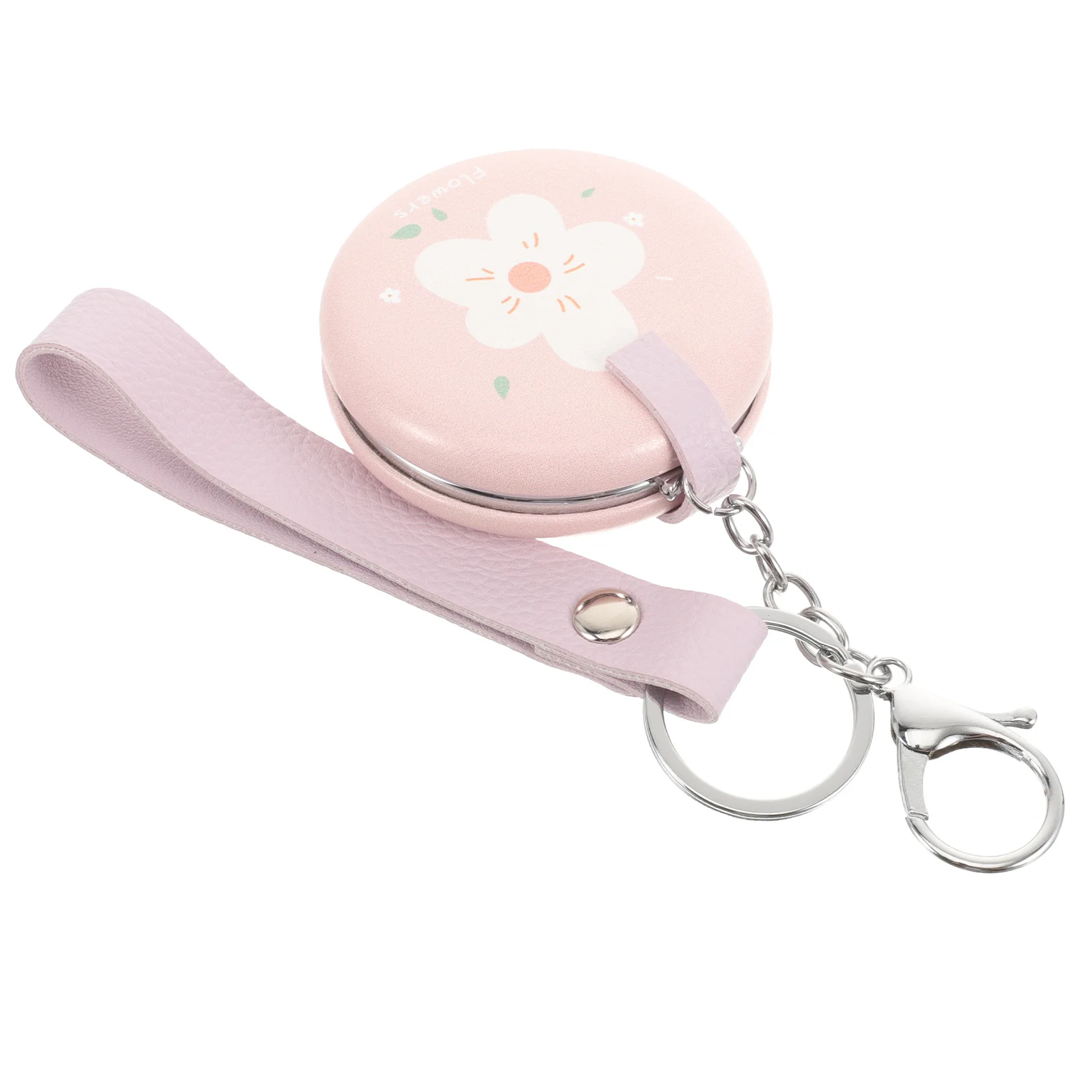 

1Pcs Portable Foldable Makeup Mirror Mini Compact Double-Sided Circular Pocket Mirror Metal Key Ring Gift