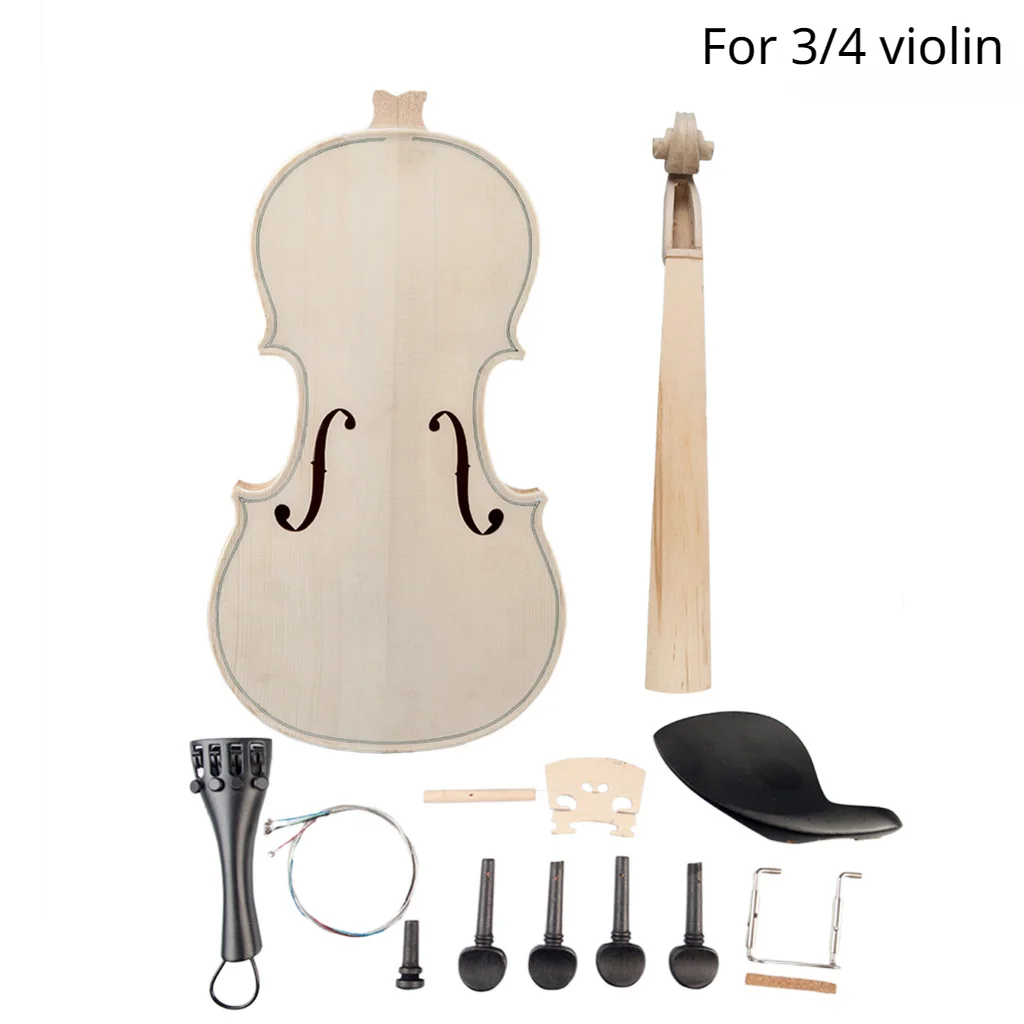 

3/4 Unfinished Violin 3/4 Size Violin Maple Body W/ Ebony Fingerboard DIY Violin High Quality Violin Parts Accessories New