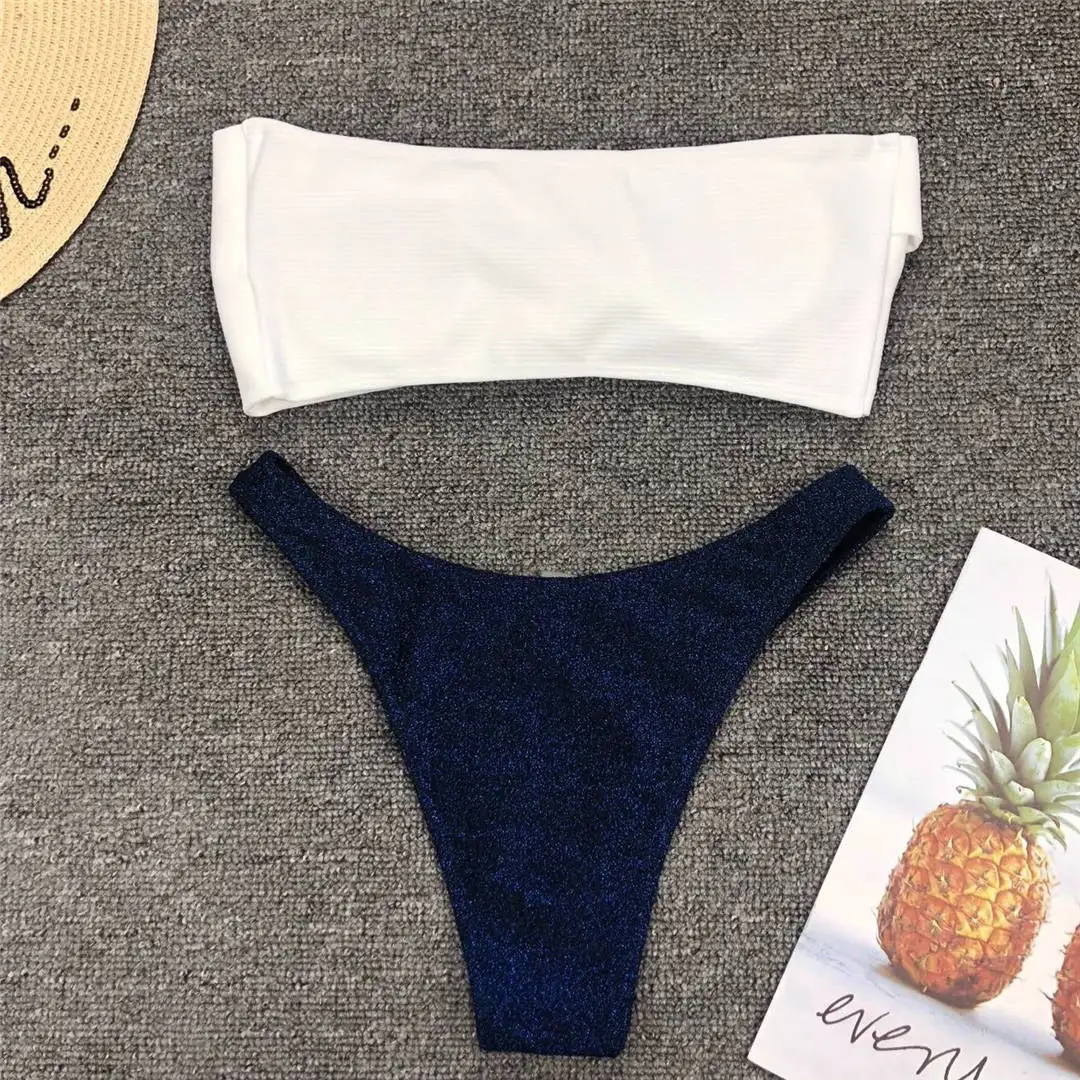 Neuer Sexy Bandeau Glitzer-Bikini Damen-Badeanzug Zweiteiliger Bikini-Set Badebekleidung Badeanzug für Damen V1109 – Detail 18