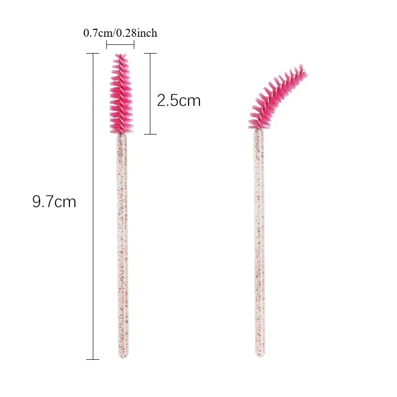 Brosses à cils jetables en cristal, baguettes de Mascara, peigne à paillettes, bobines, Micro applicateurs de maquillage, 50 pièces