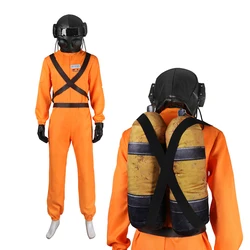 New Game Lethal Company Cosplay Costume Red Jumpsuits Lethal Company Mask Clothing Jumpsuit Men Halloween Role Play Party
