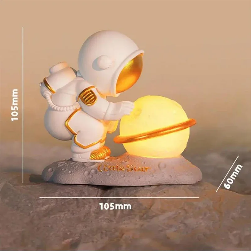 Astronaut Night Light Baby Sleeping Bedside Night Lamp Resin Cartoon LED Night Lamp Soft Lighting Table Lamp Birthday Gift