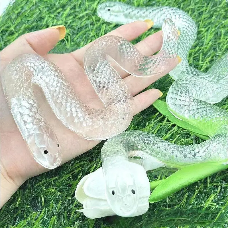 شفافة الأفعى تخفيف التوتر اللعب لينة الإجهاد اللعب الإغاثة محاكاة ثعبان لعبة معسر تمثال هدية المزحة X0M5