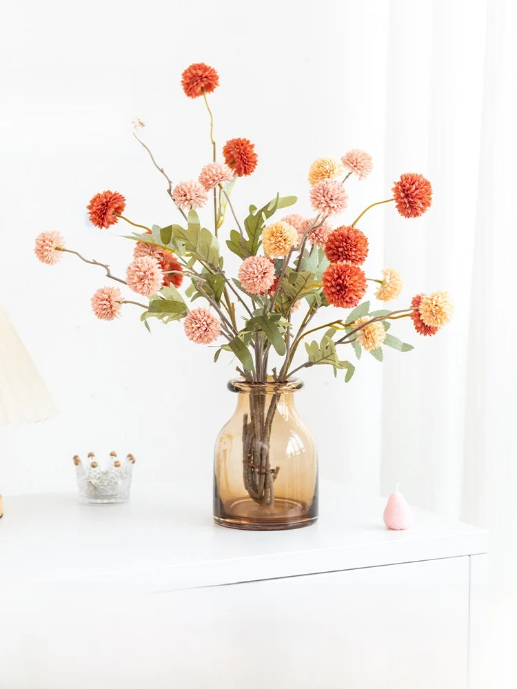 

Искусственная цветочная композиция Ele: Красный букет для свадьбы, декора комнаты, тумбы под ТВ, вазы. Роскошный домашний декор. Искусственные цветы.