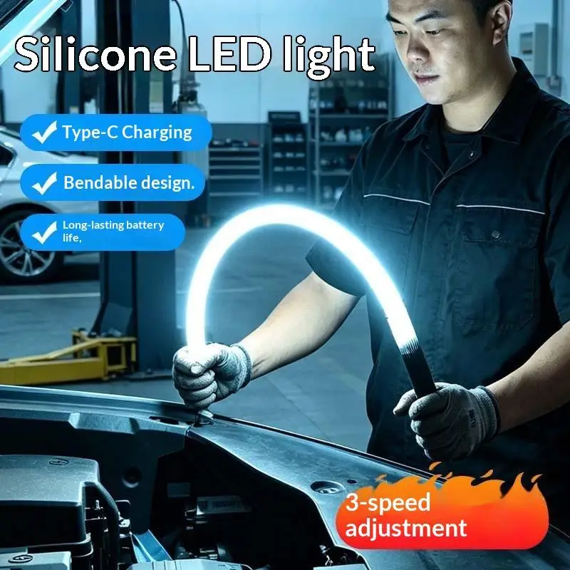 73cm Flexible Silicone LED Strip Light High Lumens Flashlight Stick Professional Work Light Portable Tool For Car Repair