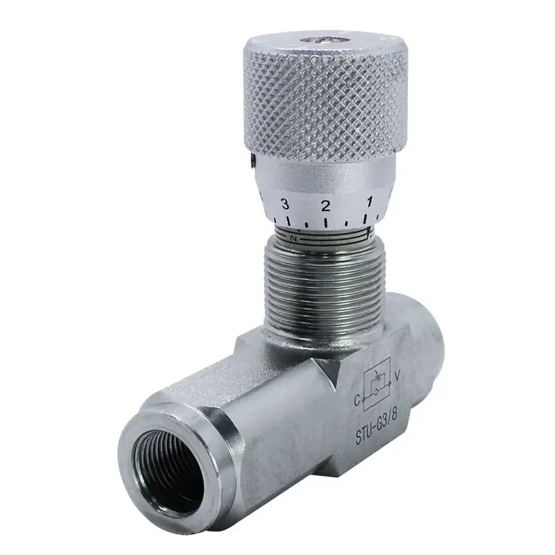 ‌STB STU-G3/8 Bidirectional Throttle Valve - Flow Control Speed Regulator for Hydraulic Cylinders & Excavators‌