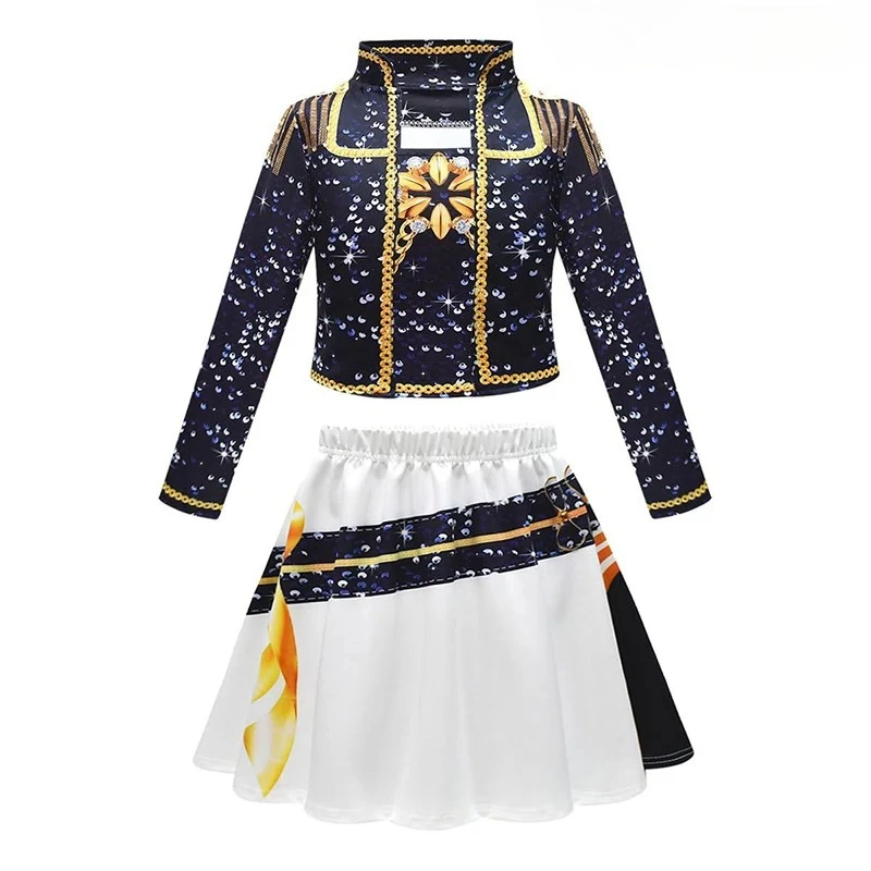 Bambini Mira Rumi Zoey Abiti da palcoscenico Cosplay Costume nero Ragazze Uniforme Festa di Halloween Giochi di ruolo Stampati Abiti eleganti