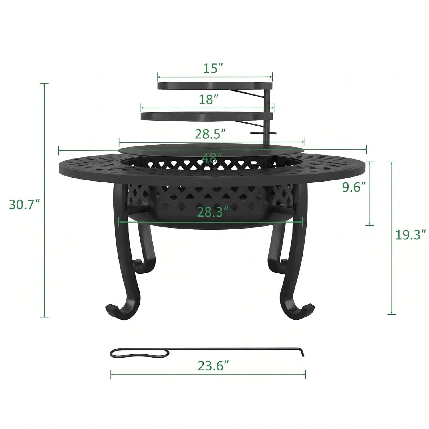 Wood Burning Fire Pit for BBQ in Backyard Patio Garden Picnic Camping