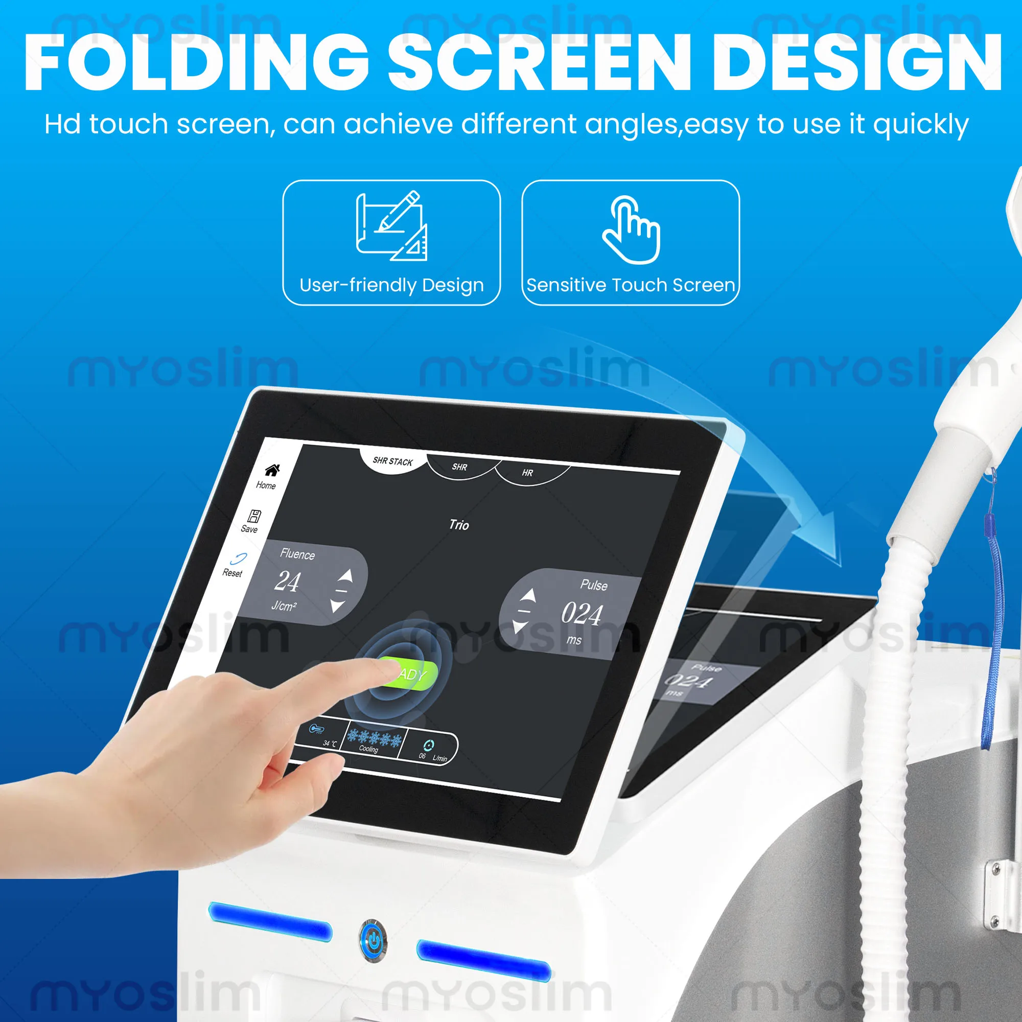 6000W 808 Diode Laser Hair Removal Machine for Face And Body Desktop Model With  755/808/940/1064nm Wavelengths