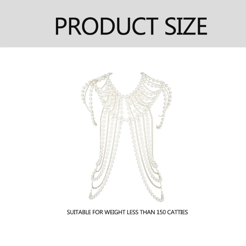 Tassels Pearls Shawl for Wedding Dress Fashion Shoulder Chain for Evening Gown Elegant Body Chain for Formal Occasion