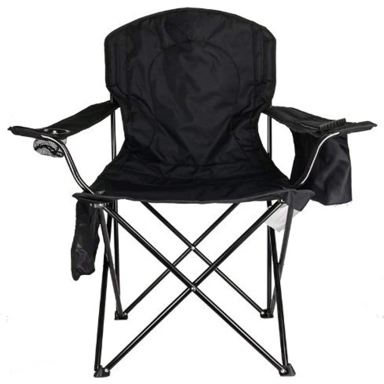 

Portable Camping Chair with 4-Can Cooler, Fully Cushioned Seat and Back with Side Pocket and Cup Holder, Carry Bag Included