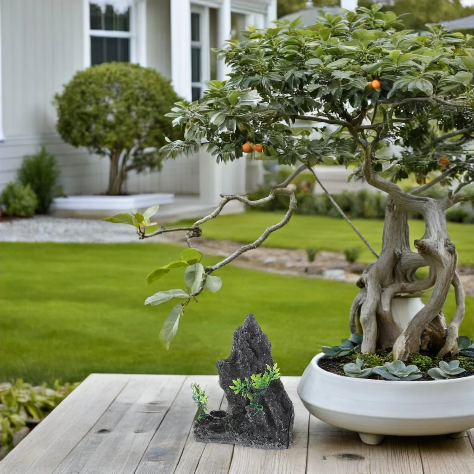 

Aquarium Resin Decor for Large Fish Tank Landscaping Ornament Artificial Rockery Scene Japanese Style Bath Garden