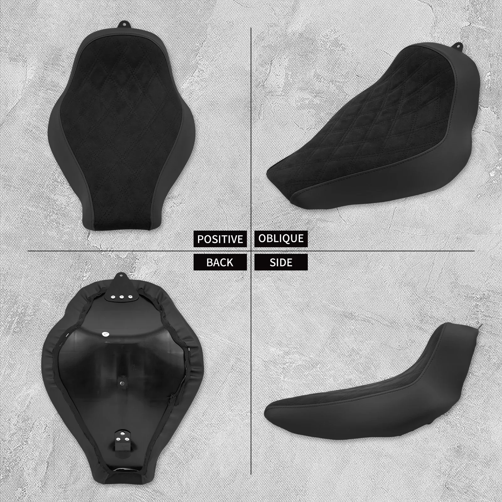 Motorcycle Driver Solo Seat Front Cushion Diamond Low Profile Seat For Harley Softail Fatboy Breakout FXBRS FXBR FLSTF 2018-2024