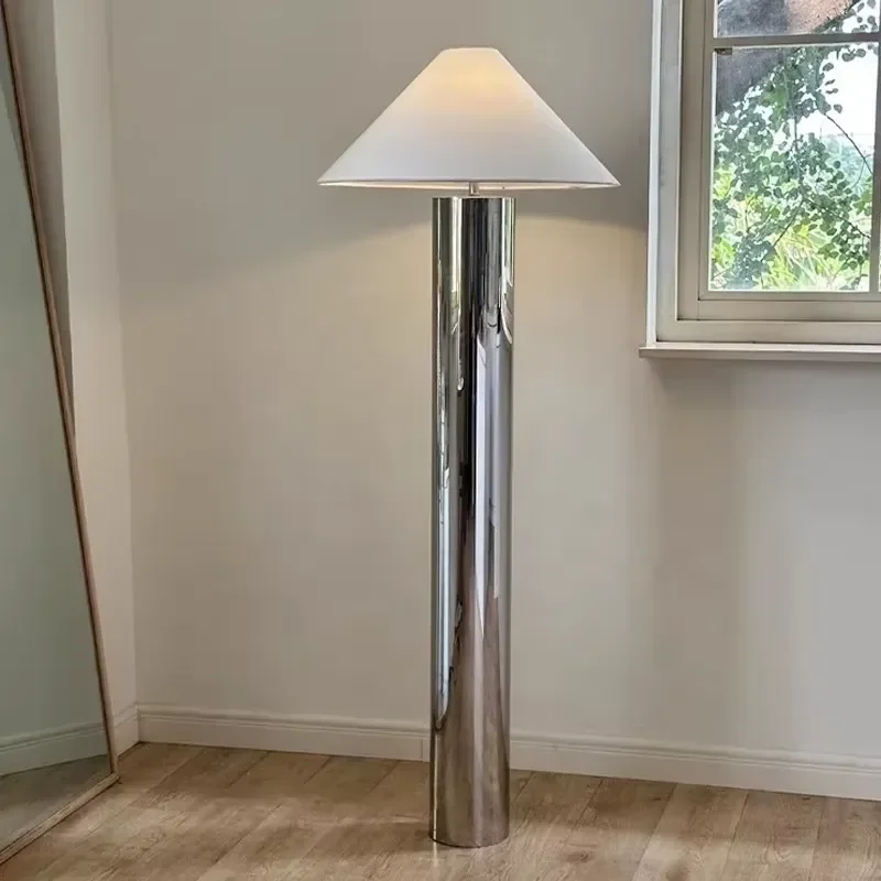New Chinese Style Modern Bamboo Hat Stainless Steel Floor Lamp Simple  Restaurant Living Room Study Designer Desk Decor LED