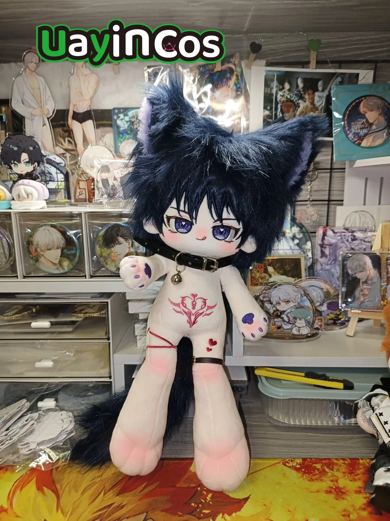 Anime Genshin Impact Wanderer Cat Girl Monster Tail Stuffed 30cm Long Legs Plushies Plush Cotton Doll Clothes Body Toy For Kids