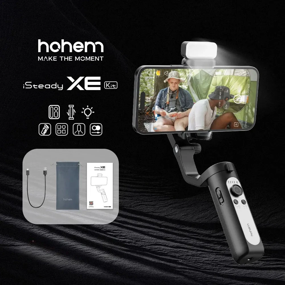Hohem iSteady XE 3-осевой ручной стабилизатор подвеса для смартфона с заполняющей подсветкой для iPhone Android отслеживание лица Tiktok Vlog Hohem iSteady XE 3-осевой ручной стабилизатор подвеса для смартфона с заполняющей подсветкой для iPhone Android отслеживание лица Tiktok Vlog